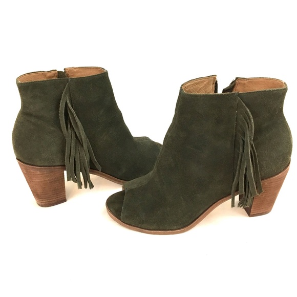 Rowen Green Ankle Boots with Fringe - Picture 6 of 8